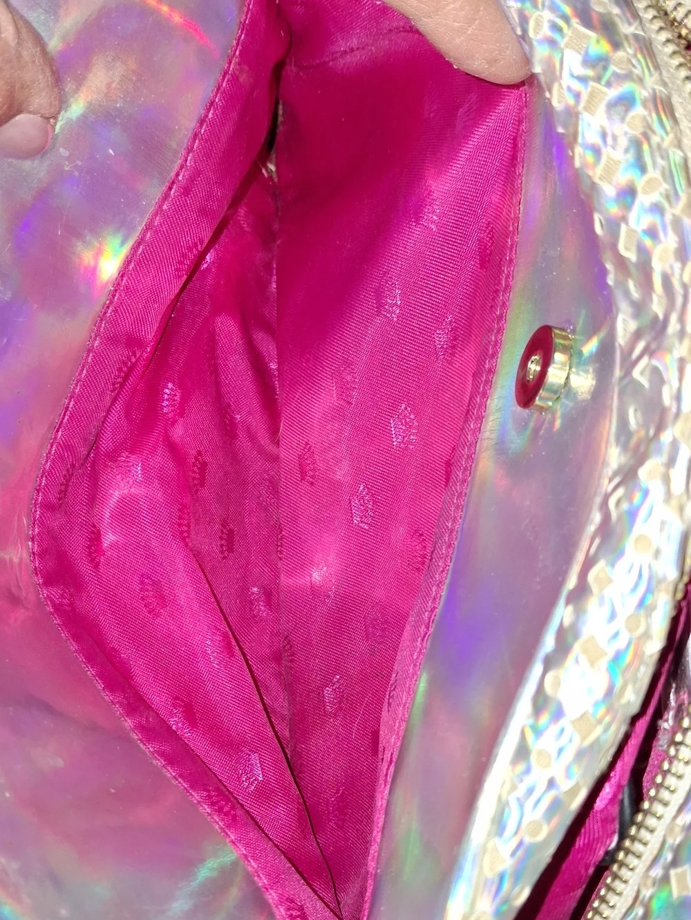 Juicy Couture Holographic Iridescent Satchel - Gold Hardware